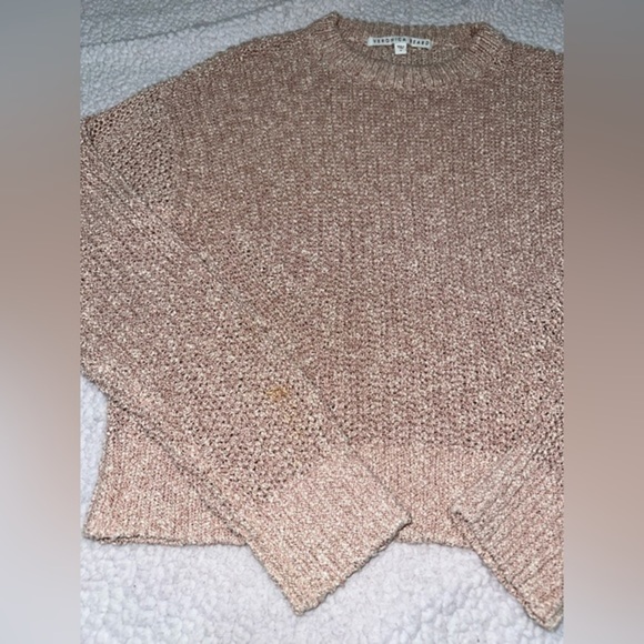 VERONICA BEARD Leah Crewneck Pullover Open Knit Sweater - Rose Gold - Size M - Picture 9 of 9